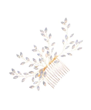 DOITOOL Sweet Rhinestone Hair Accessories Crystal Headpiece Hair Toppers for Women Blue Beads Bridal Hair Womens Hair Accessories Tiara Bride Metal Wig European and American