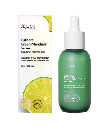 Cuthera Green Mandarin Korean Serum 1.52 Fl Oz - Skin Calming Vitamin Rich Hydrating Moisture Retention and Vitality Recharge with Jeju Natural Ingredients Non Irritating Skin Smoothing