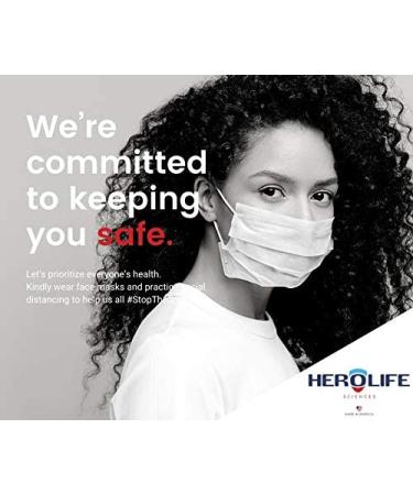 HERO LIFE 3 Ply Safety Disposable Face Masks Made in USA - Box of 50 - Fog Resistant Breathable Non-Woven Mouth Cover - Buy Online on GoSupps.com