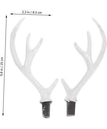 Abaodam 2 Pairs Christmas Flocked Antlers Reindeer Headwear Hair Clasp Material Reindeer Antler Headband Elk Decor Hair Clip Headwear Accessories Artificial Props White Flocking - Buy Online on GoSupps.com