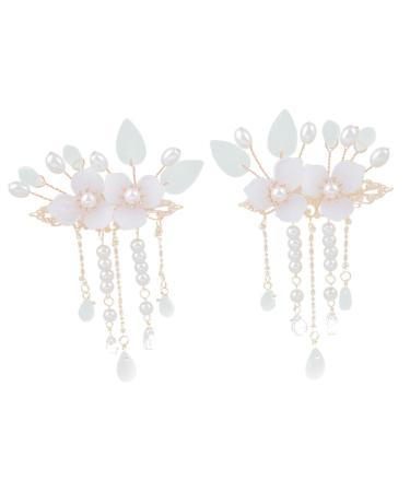 FRCOLOR 3 Pairs Antique Pair Clip Japanese Hair Pin Barrettes for Women Retro Hair Clips Women Hair Pin Vintage Hair Clips Headdress for Hanfu Decorative Hair Clips Hanfu Hair Clip Glass