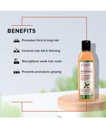 Jiva Bhringaraj Hair Oil | Pure Ayurvedic Herbal Oil for Hair & Scalp Nourishment | Supports Stronger-Looking Hair & Healthy Shine | 120 ml (Pack of 1) - Buy Online on GoSupps.com