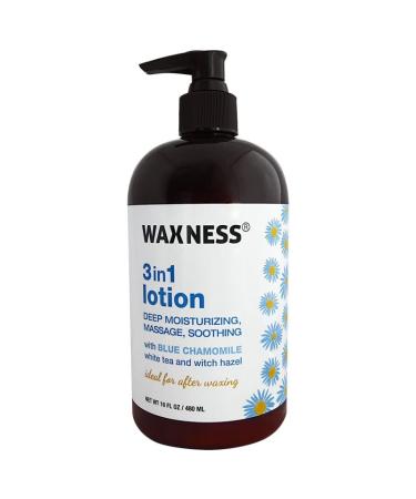 Waxness Natural Botanical Soothing Massage Lotion with Chamomile and White Tea 16 fl oz / 480 ml