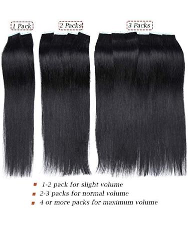 SEGO TAPE Extensions | 100% Remy Human Hair | Dark Brown #2 | 20 Tressen - 30g | Premium Adhesive Tape Hair Extensions (40cm) - Buy Online on GoSupps.com