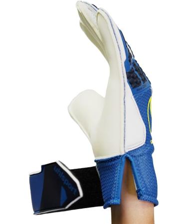Uhlsport Hyperact Starter Soft Goalkeeper Gloves - Night Blue/White/Fluo Yellow | Perfect for All Ages - International Shipping Available - Buy Online on GoSupps.com