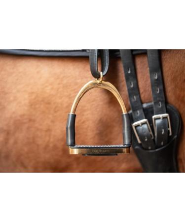 Equinate Safety Bar Charles 10cm Gold - Anti-Slip Rubber Tread Stirrup for Adults & Children - Ankle Relief - Set of 2 - Buy Online on GoSupps.com