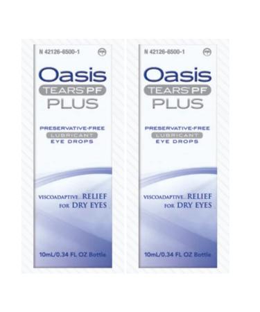 Oasis Tears PF Plus Preservative Free Lubricant Eye Drops 10ml (2-Pack)