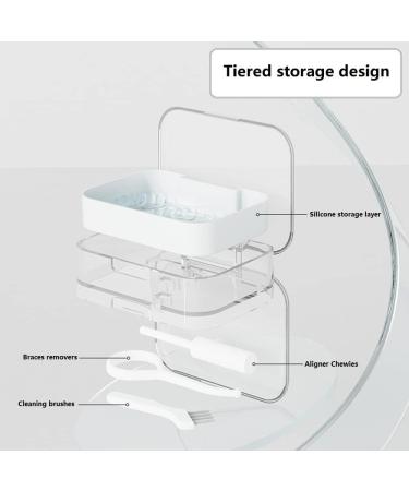 Buy Lomso Prostheses Retainer Cleaning Set - Portable Denture Container & Brush | Travel-Friendly Green Retainer Cleaner for Soaking & Storage - Buy Online on GoSupps.com