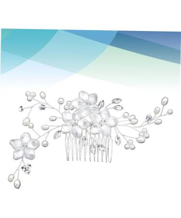Mikinona 1pc Bridal Hair Combs Wedding Hair Combs Floral Hair Clips Headdress for Women Bridal Hair Pin Bride Hair Combs Pearl Clips for Hair Rhinestone Hair Clips Wedding Headpiece White - Buy Online on GoSupps.com