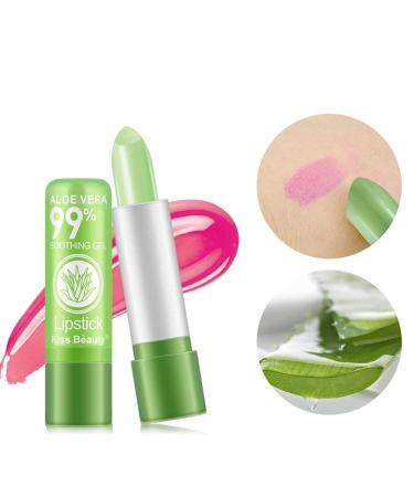 2Pcs Aloe Vera Lipstick | Color Changing Lip Gloss | Long Lasting & Waterproof | Moisturizing Lip Balm | Beauty Makeup - Buy Online on GoSupps.com