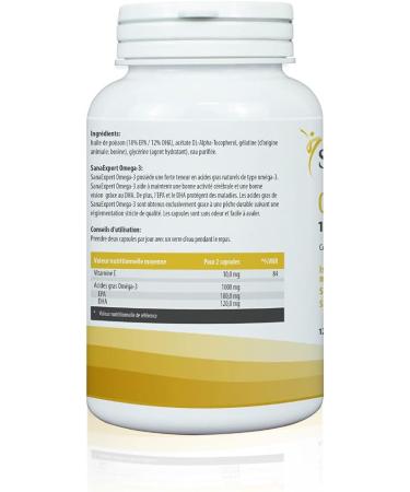 SanaExpert Omega-3 | OMEGA 3 FISH OIL |1000 mg of EPA and DHA fatty acids natural fish oil and vitamin E. 100% natural ingredients. Made in Germany (120 capsules) - Buy Online on GoSupps.com