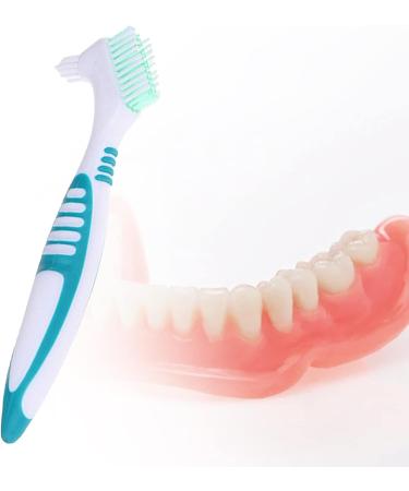 Smalibal Premium Denture Cleaning Brush Set - Double Sided Brush for False Teeth Cleaning - Portable with Multi-Layered Bristles & Ergonomic Rubber Handle in Purple - Buy Online on GoSupps.com