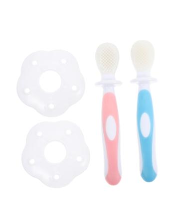 Anneomas 2 sentences toothbrush babyteeth toothbrush silicone brush cleaning brush made of silicone children tooth cleaning brush tooth cleaning brush care milk teeth detergent pebbles