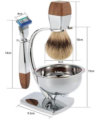Buy Kjyr Portable Men's Shaving Brush Set - High-Quality Silberspitz Dachhaar Fashionable & Robust Razor 13.5x15cm | International Shipping Available - Buy Online on GoSupps.com