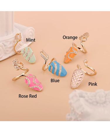 Luxury Knuckle Nail Ring - Mint CZ Crystal Nail Protector for Women & Girls | Stylish Manicure Jewelry - Buy Online on GoSupps.com