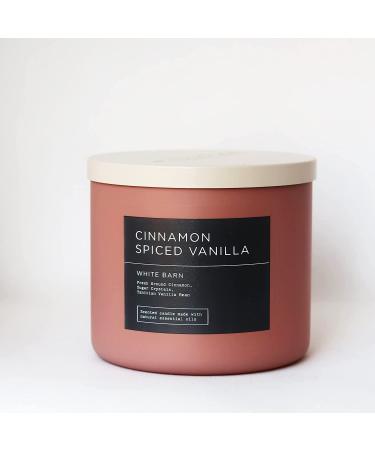 Bath & Body Works White Barn 3-Wick Candle w/Essential Oils - 14.5 oz - 2022 Spring Scents! (Cinnamon Spiced Vanilla)