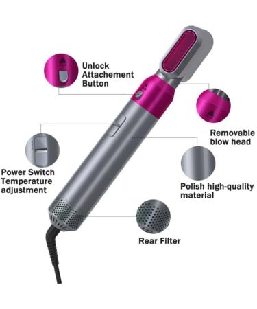 New Curling Iron 5 in 1 Curling Wand Set with 3 Barrel Hair Curler Interchangeable Ceramic Barrels and Hair Straightener Brush Auto wrap Hair Styler Detachable Brush Heads Comb for Straightening Automatic Curling Styling Hair Wrap Curler - Buy Online on GoSupps.com