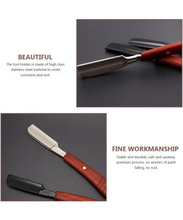 Minkissy Wooden Cutthroat Razor - Premium Red Sandalwood Straight Razor for Men | Manual Razor Knife for Precision Grooming - Buy Online on GoSupps.com