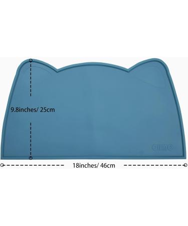 Ohmo Bowl Pad for Small Dogs & Cats | Non-Slip Silicone Feeding Mat | Waterproof Blue-Green 46x25cm - Perfect for Cat Bars - Buy Online on GoSupps.com