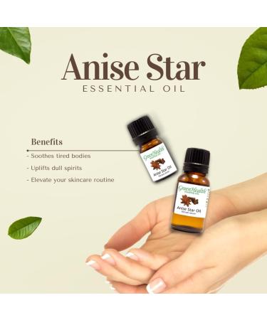 Anise Star Essential Oil - 1 fl oz (30 ml) Glass Bottle - 100% Pure Essential Oil - GreenHealth - Buy Online on GoSupps.com
