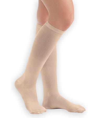 Collections Etc Men's Compression Socks 15-20 mmHg Tan Medium - Made in USA - Buy Online on GoSupps.com