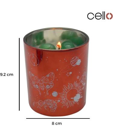 Celestial Scented Candle with Aventurine Gemstones | Metallic Candle with Green Crystals | Ideal Gift for Men and Women - Buy Online on GoSupps.com