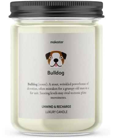 Bulldog Candle - 220g Soy Wax with Vanilla Jasmine & Almond - Dog Lover Gift for Christmas/Birthday - Makester Candles - Buy Online on GoSupps.com