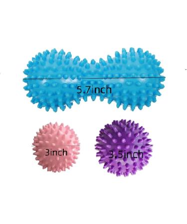 Hedgehog Balls Massage Set - 3 Knobbed Reflexology Massage Balls for Stress Relief & Trigger Point Therapy - Ideal for Muscle Recovery - Buy Online on GoSupps.com