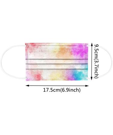 DeaamyGly 50 Pack Colorful 3-Layer Disposable Face Masks - Breathable Non-Woven Fabric Mouth-Nose Protection for Adults - Buy Online on GoSupps.com