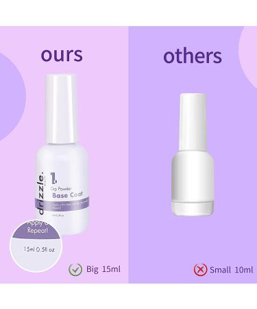 Drizzle Beauty Dip Powder Liquid Set - 4PCS 0.5oz for Dip Powder Nail Kit - Activator, Base Coat, Top Coat, Brush Saver - Nail Manicure Kit (Model 3) - Buy Online on GoSupps.com
