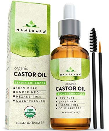 Organic Castor Oil - USDA Certified Organic 100% Pure, Cold-Pressed, Extra-Virgin, Hexane-Free. Best Carrier Oil For Eyelashes, Hair, Eyebrows & Skin (1 oz) 3 Piece Set