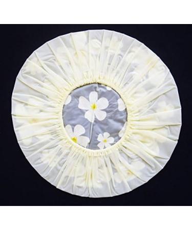Stylish Yellow Shower Hood Cap with Flower Motif | International Shipping Available - Buy Online on GoSupps.com