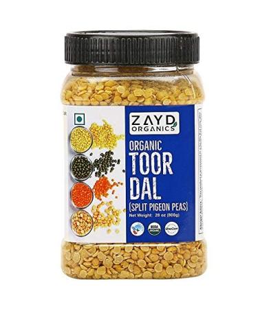 Zayd Organics Toor Dal, Indian Split Yellow Pigeon Peas, USDA Organic, 1.75lbs (800g)