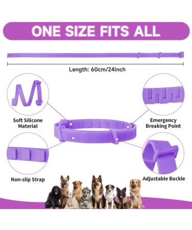 Woyamay Calm Collar for Dogs | Adjustable Sedative Collar with Pheromones | Natural Stress Relief for All Sizes | 60 Days Action | 2 Pieces (Violet Purple) - Buy Online on GoSupps.com