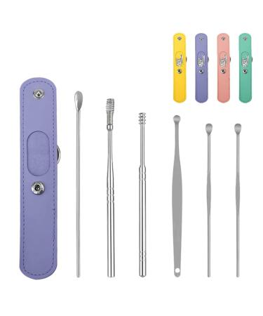 The Most Professional Ear Cleaning Master in 2023-EarWax Cleaner Tool Set Ear Pick Earwax Removal Kit Stainless Steel (Purple)