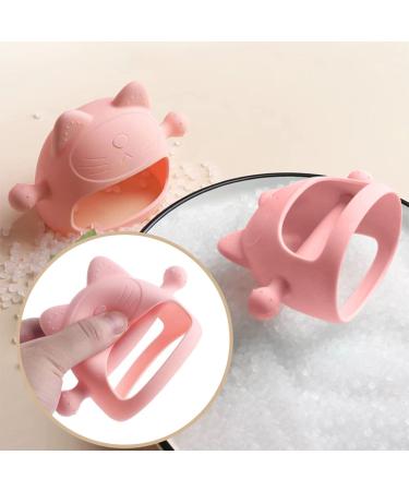 Cute Pink Cat Baby Teether - Food Grade Silicone Teething Toy for 3+ Months | Pain Relief & Sucking Needs | Washable & Reusable - Buy Online on GoSupps.com