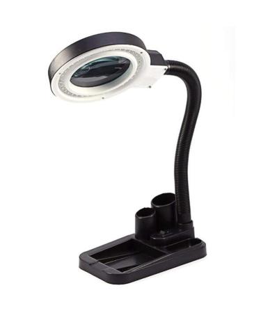 5X Magnifying Glass Lamp: Daylight Bright Lighted Lens 36 LED Utility Magnifier Light Height Adjustable Gooseneck for Desk Table Task Craft Jewelry Sewing Workbench A