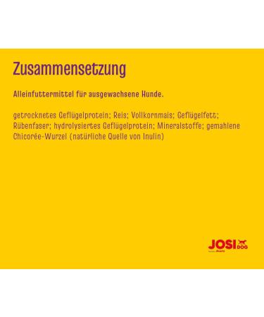JosiDog Adult Sensitive (3 x 2.7 kg) | Food for sensitive dogs particularly digestible and gluten-free | Premium dry food for adult and sensitive dogs | Powered by - Buy Online on GoSupps.com