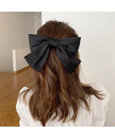 Large Bow Hair Bow Hair Clip Women Satin Hair Clips Satin Large Bow For Party Birthday Party Wedding 2 Colors - Buy Online on GoSupps.com