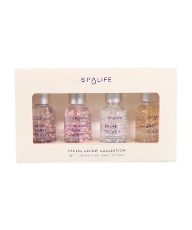 Spa Life Facial Serum Collection 4 Serums (Retinol  Hyaluronic Pearls  Silver  24K Gold) 30mL Each