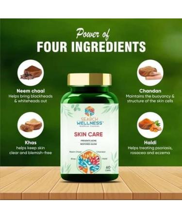 Ayurvedic Skin Care Capsules for Blood Purification and Healing | Natural Herbal Formula for Acne, Pimples, and Skin Health - 60 Capsules - Buy Online on GoSupps.com