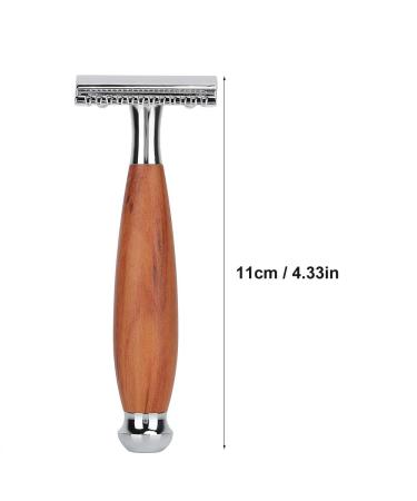 Ankroyu Men's Bar Shaver - Premium Metal Safety Razor Adjustable Double-Sided Manual Razor with Wooden Handle for a Smooth Shave - Buy Online on GoSupps.com