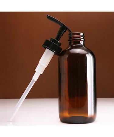 Beaupretty 4-Piece Glass Soap Dispenser Set - Brown Lotion Pump Bottles | 250ml Refillable Travel Containers for Bathroom & Kitchen - Buy Online on GoSupps.com