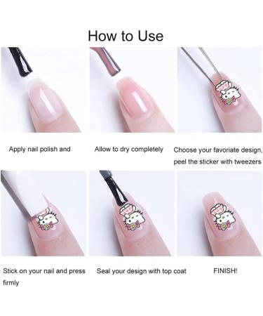 Kawaii Anime 5D Nail Art Stickers - Self-Adhesive Designs for Women & Girls - 3 Sheets - Buy Online on GoSupps.com