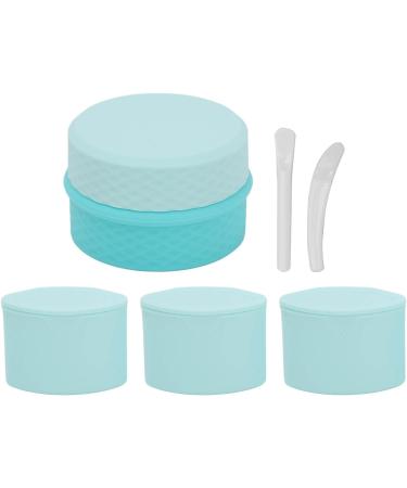 Leakproof Silicone Cream Jars Travel Set with Sealed Lids Spoon for Toiletries Refillable Containers for Hair Clips Pills - Blue - Buy Online on GoSupps.com