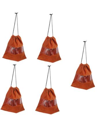 Baluue 5pcs Suede Cosmetic Bag Hair Dryer Storage Bags Pvc Coffee Drawstring Hair Dryer Bags