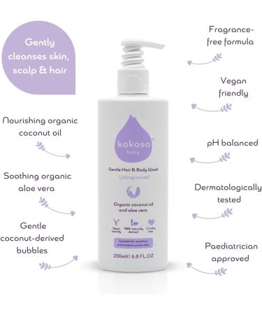 Organic Kokoso Baby Wash and Shampoo - Gentle & Fragrance-Free for Sensitive Skin - Buy Online on GoSupps.com