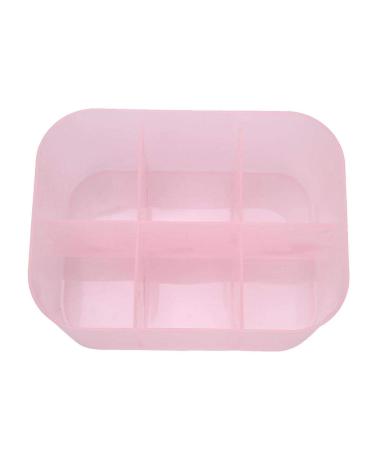 6 Grid Dust Brush Storage Box - Heavy Duty Multifunction Nail Tool Organizer for Home (Pink) | International Shipping - Buy Online on GoSupps.com