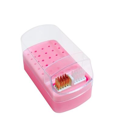 Neat Stand Display Nail Drill Bits Holder Space Saving Cleaning Brush Compact(Pink)