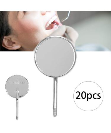 20 Professional Tooth Mirrors Replacement Heads - Stainless Steel Odontoscope - 2.2cm Diameter - High-Quality Dental Tools for Accurate Oral Examination - International Shipping Available - Buy Online on GoSupps.com